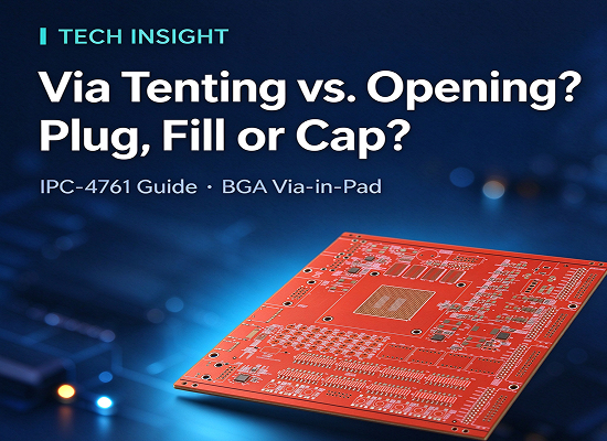 PCB Via Tenting or Opening? A Complete Guide to Tenting, Plugging and Fill-and-Cap — Stop Guessing with BGA Via-in-Pad