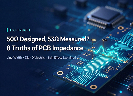 Designed at 50Ω, Measured at 53Ω? A Complete Breakdown of the 8 Factors Behind PCB Impedance Deviation