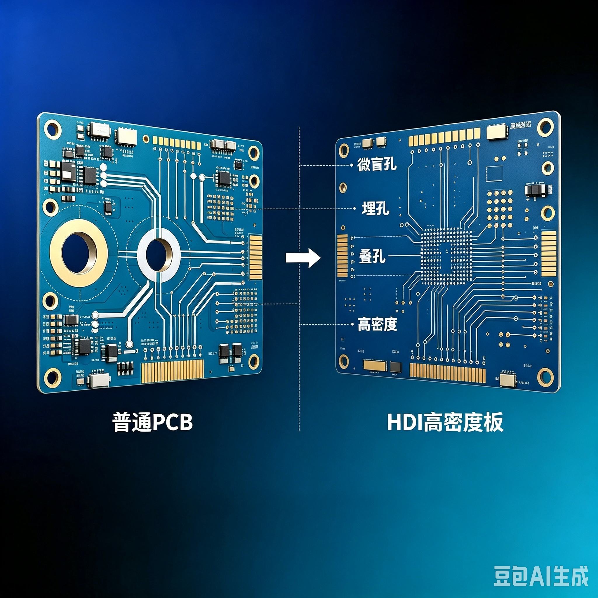 HDI 板与普通 PCB 核心区别详解